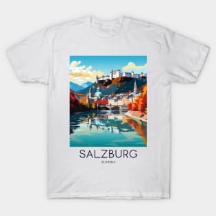 A Pop Art Travel Print of Salzburg - Austria T-Shirt